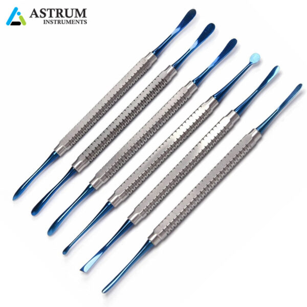 6 Pcs/Set Dental Double Ends Implant Molt Periosteal Elevator Color Coated Tools - Image 2