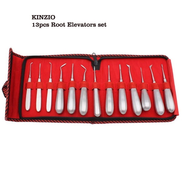 Dental Elevator Set Tooth Extraction Forceps Curved Root Lift Elevator 13pcs set - Image 2