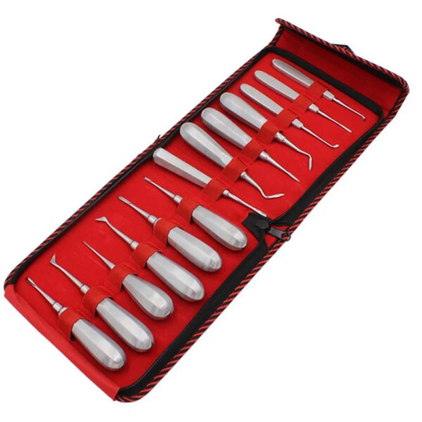 Dental Elevator Set Tooth Extraction Forceps Curved Root Lift Elevator 13pcs set - Image 5