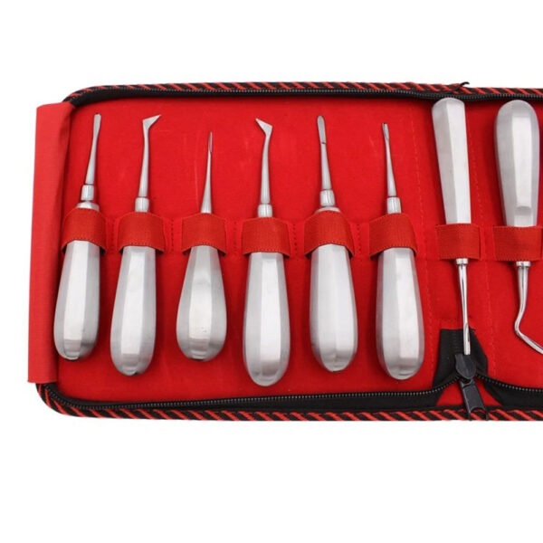 Dental Elevator Set Tooth Extraction Forceps Curved Root Lift Elevator 13pcs set - Image 6