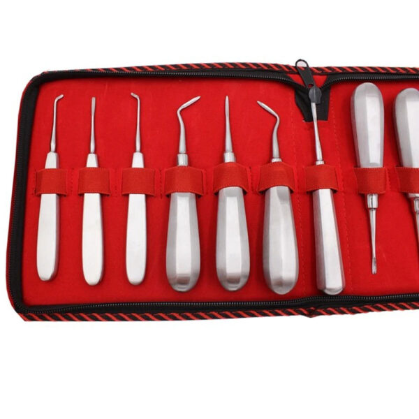 Dental Elevator Set Tooth Extraction Forceps Curved Root Lift Elevator 13pcs set - Image 7